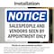Signmission Salespeople And Vendors Seen Appointment, 5 in W x Rectangle, Vinyl Decal OS-2PACK-NS-D-35-L-16536 - alternate 3